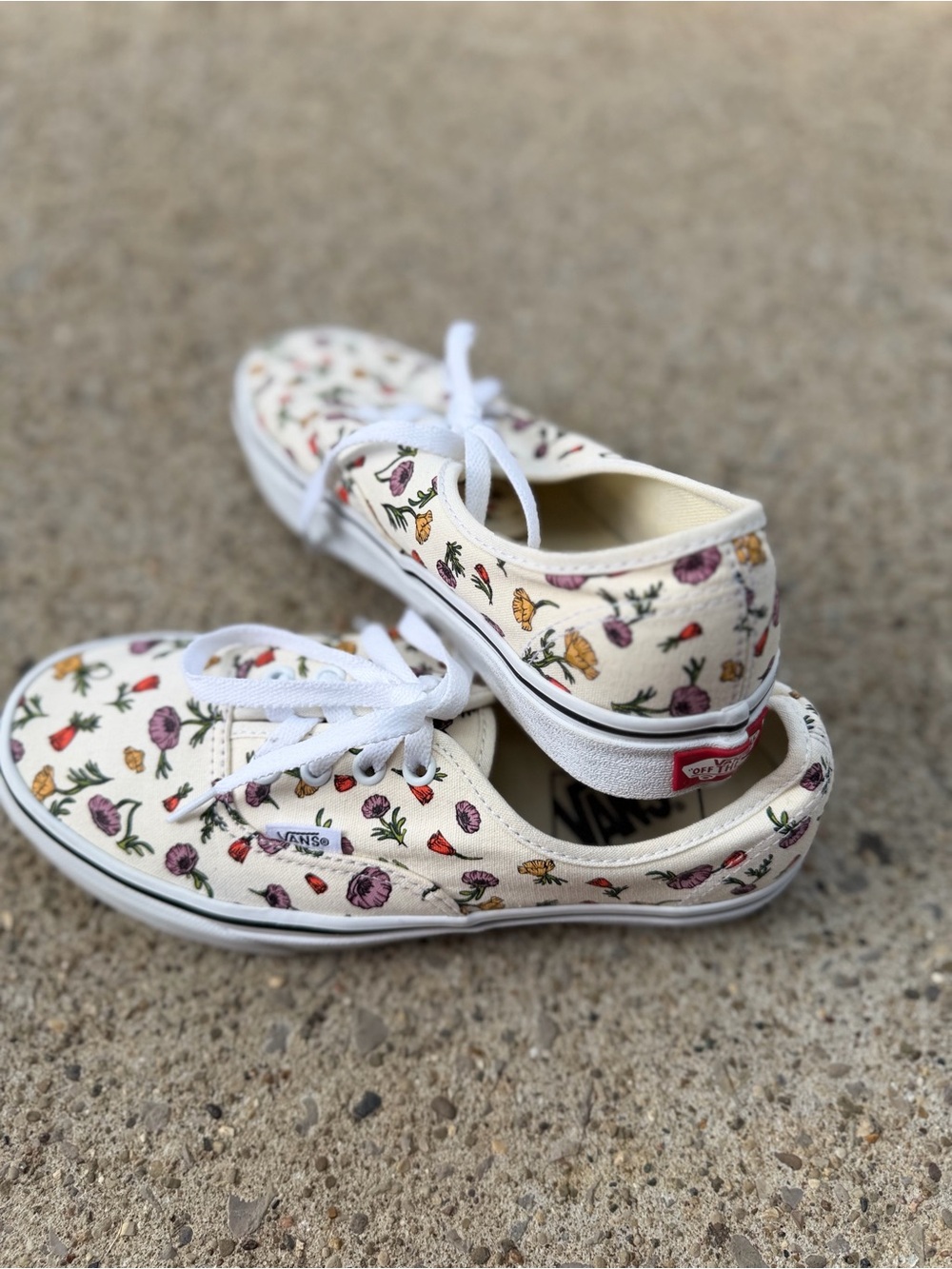 Vans Authentic Floral Shoes Womens Size 7 Cream Canvas Low Top Sneakers - Picture 4 of 10